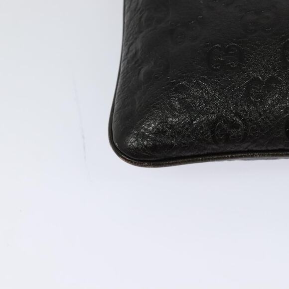 GUCCI GG Canvas Guccissima Bag Leather Dark Brown Gold - Picture 12 of 16